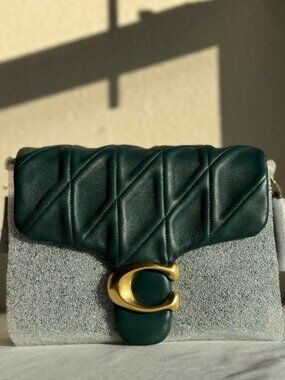 Coach Times Square Tabby Shoulder Bag With Quilting - NWOT - Green